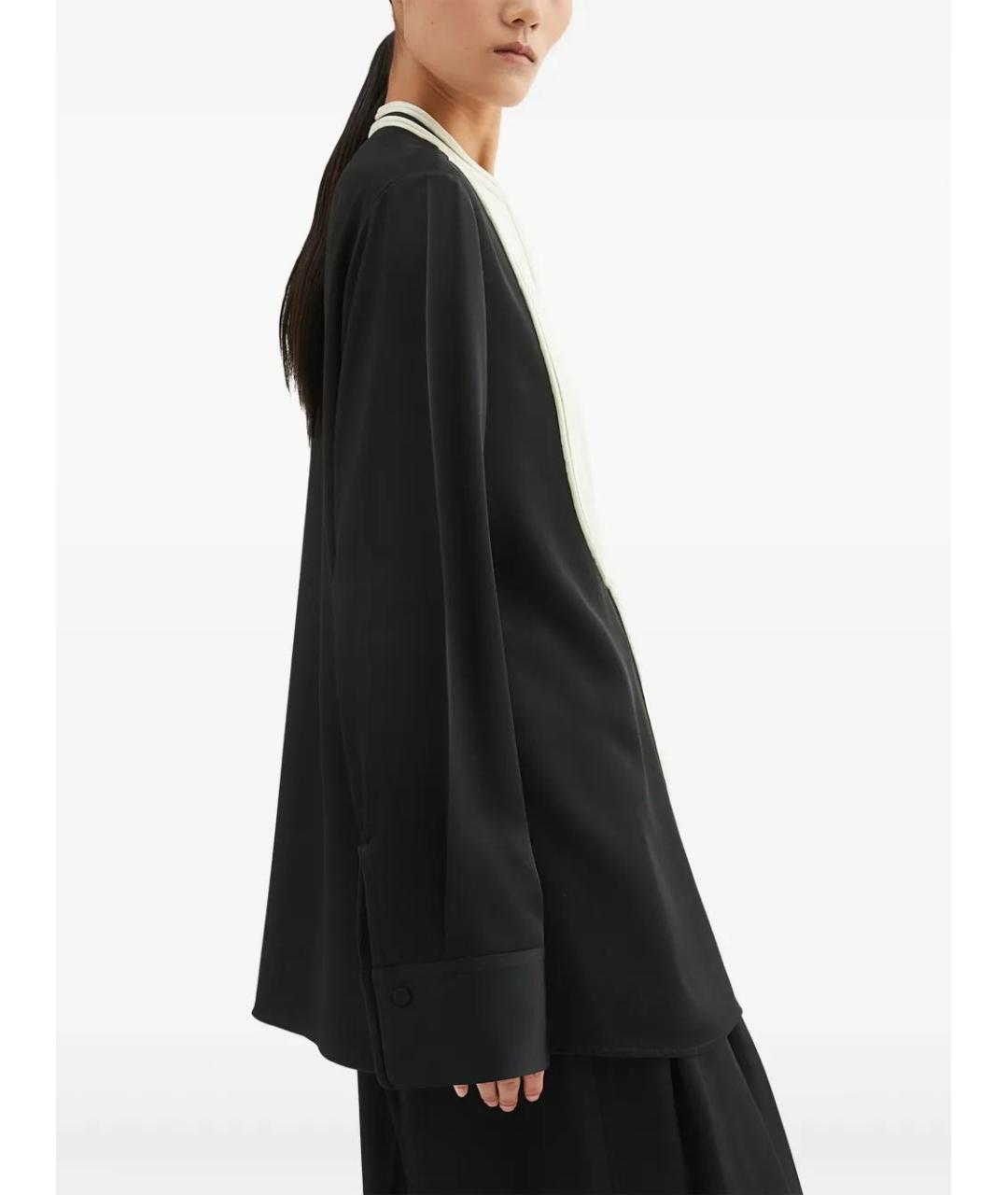 JIL SANDER Черная хлопковая блузы, фото 3