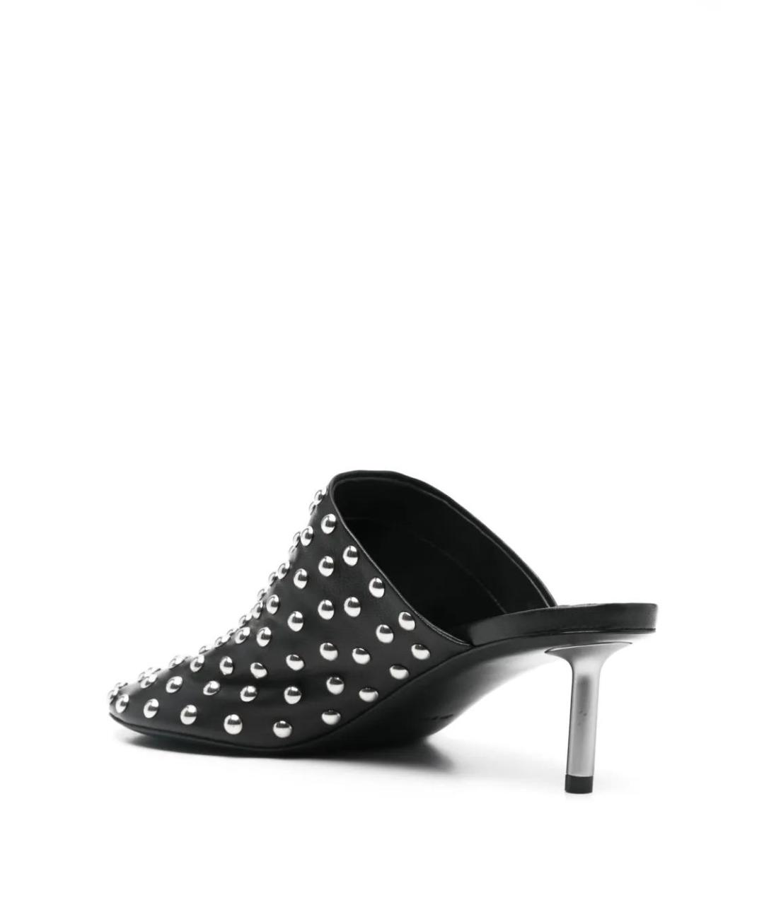 JIL SANDER Черные кожаные мюли, фото 3