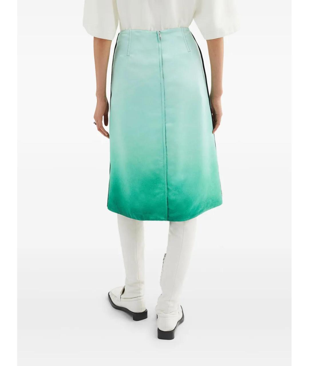 JIL SANDER Зеленая вискозная юбка миди, фото 4