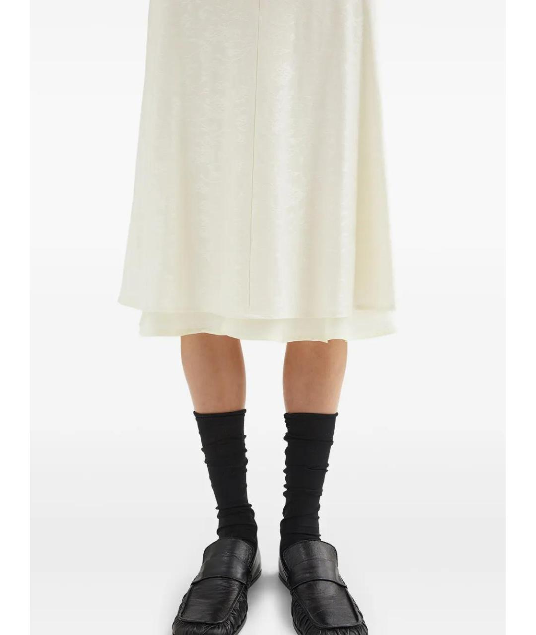 JIL SANDER Белая хлопковая юбка миди, фото 5
