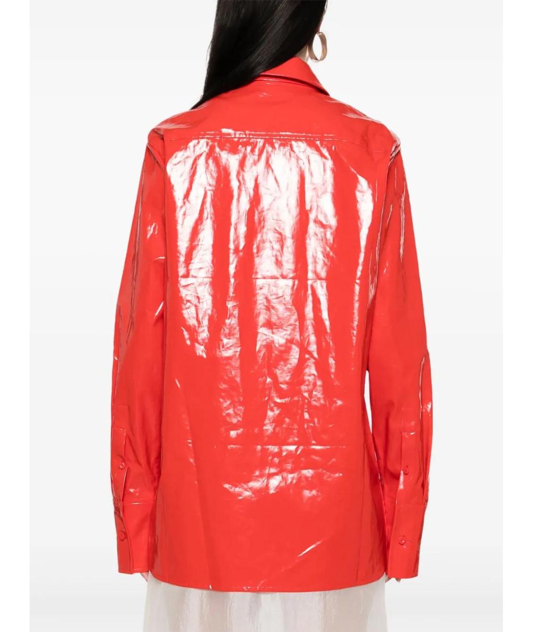 JIL SANDER Красная льняная рубашка, фото 4