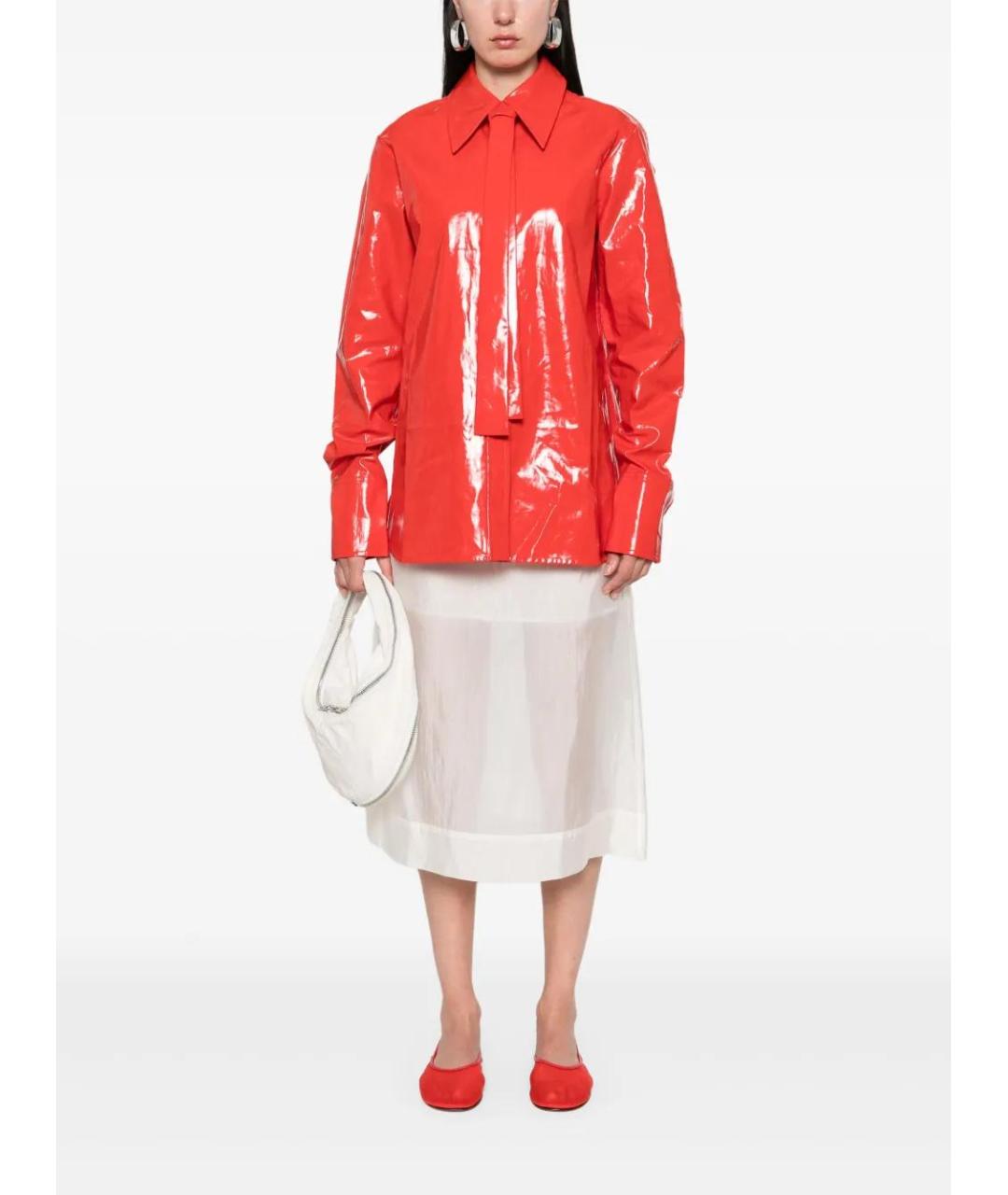 JIL SANDER Красная льняная рубашка, фото 2