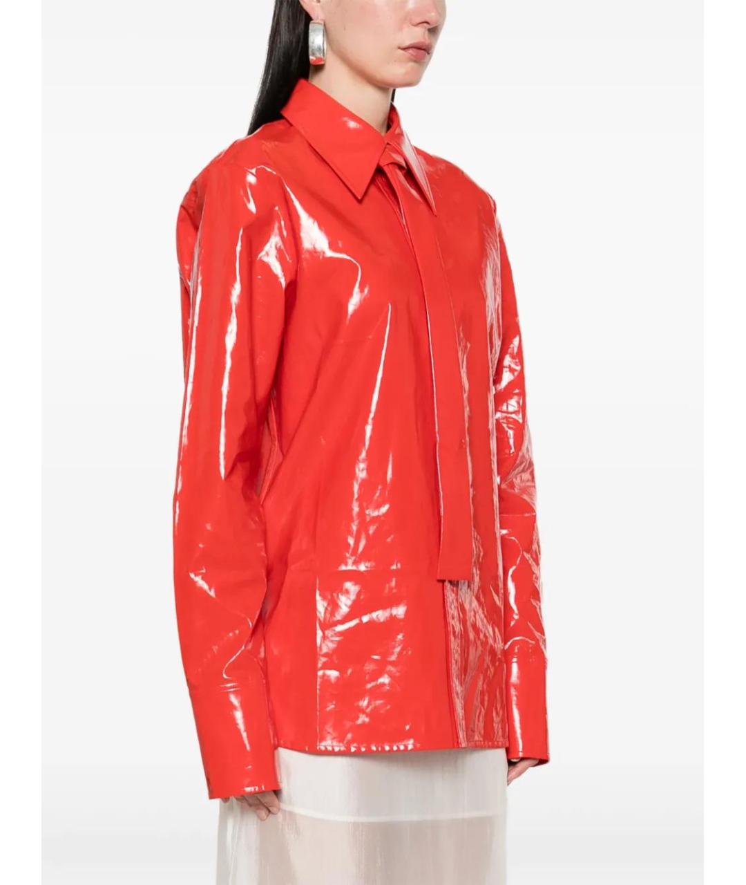 JIL SANDER Красная льняная рубашка, фото 3