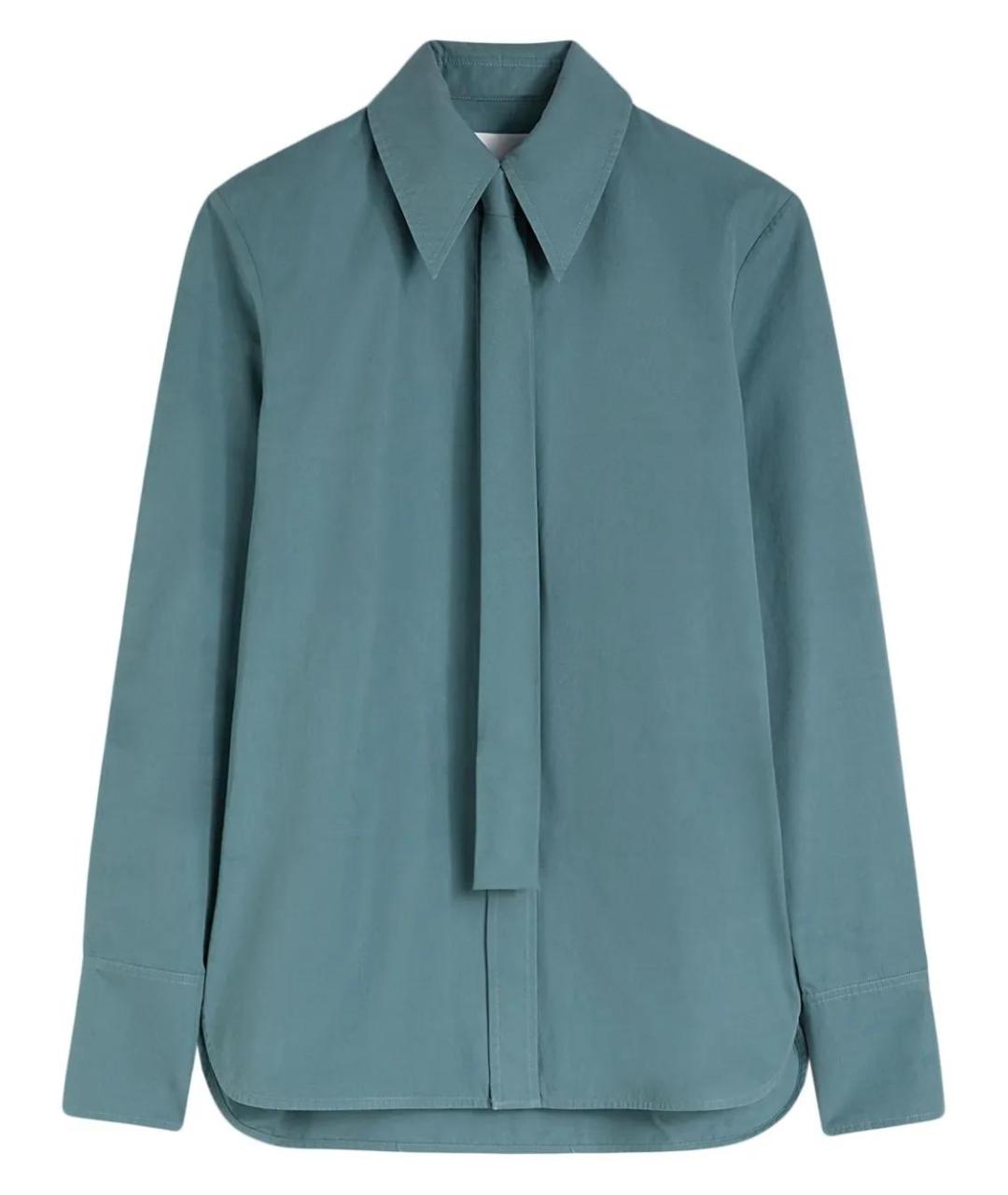 JIL SANDER Бирюзовая хлопковая рубашка, фото 1