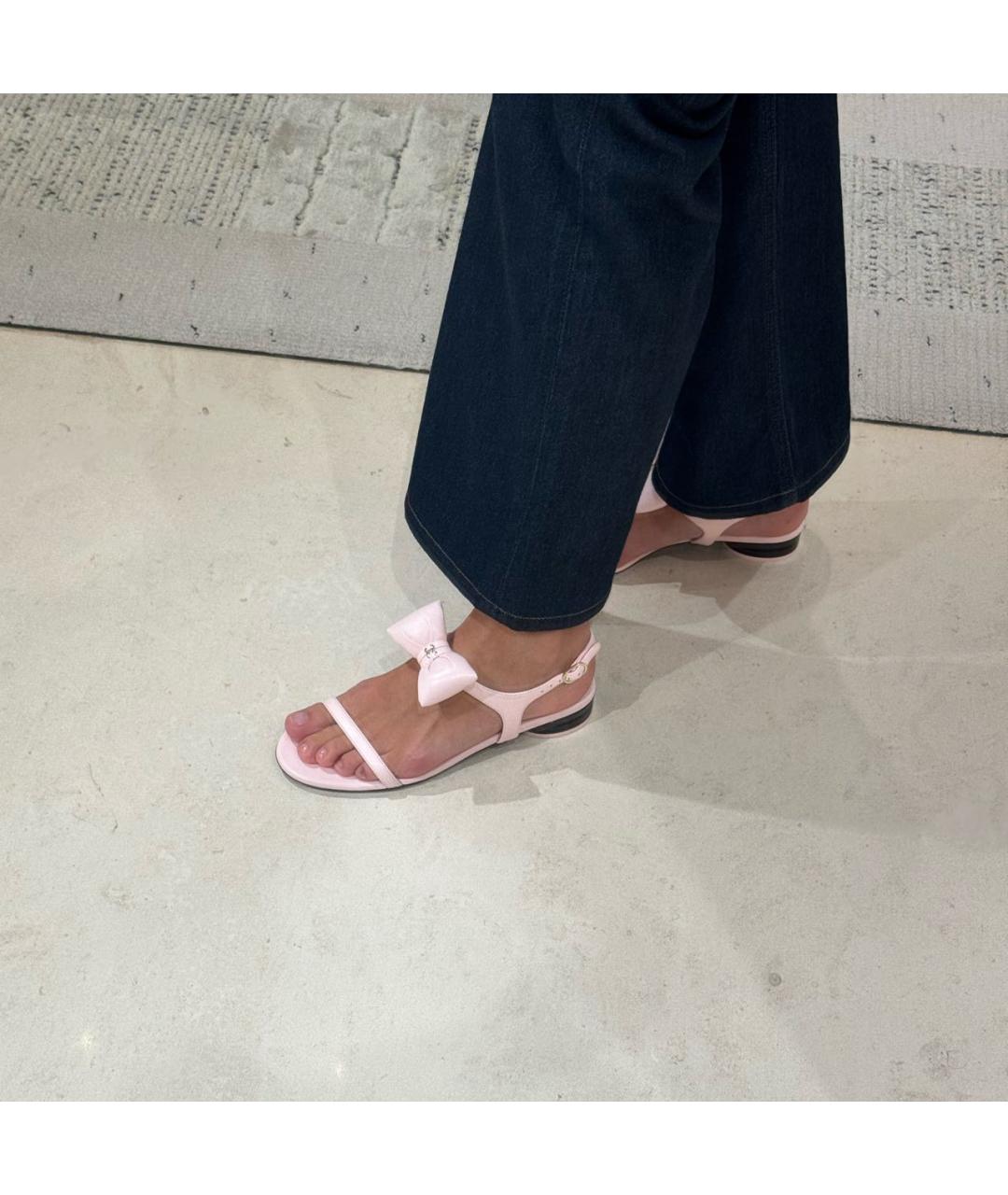 CHANEL Розовые кожаные босоножки, фото 3