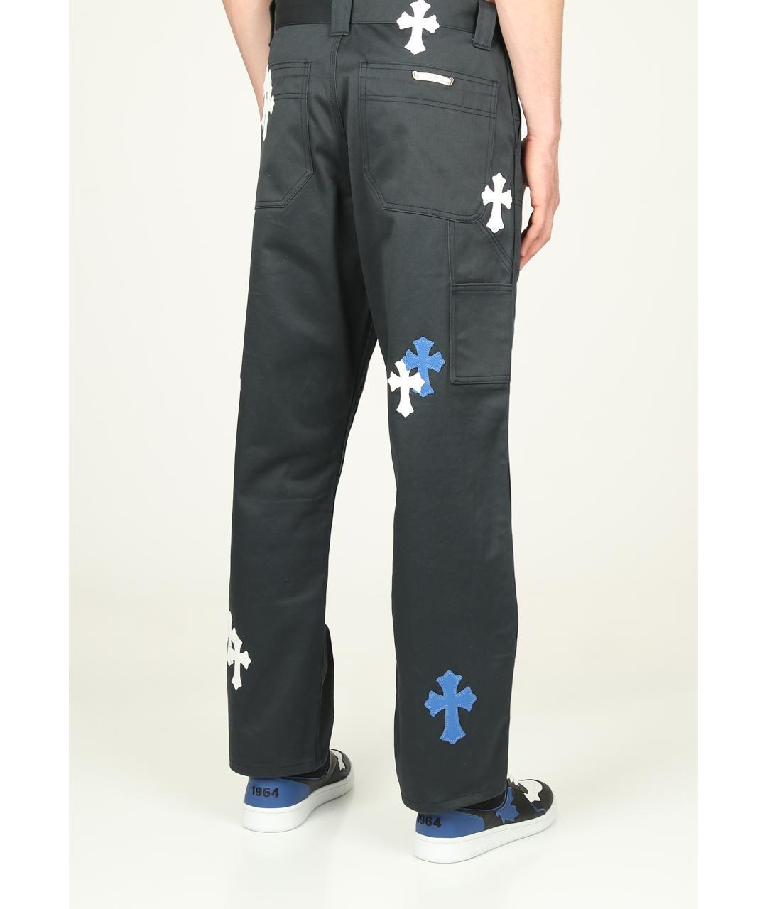 CHROME HEARTS Черные хлопковые классические брюки, фото 2