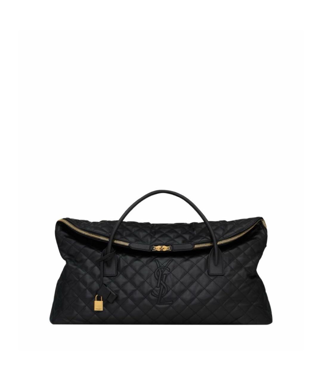 SAINT LAURENT Черная кожаная сумка тоут, фото 1