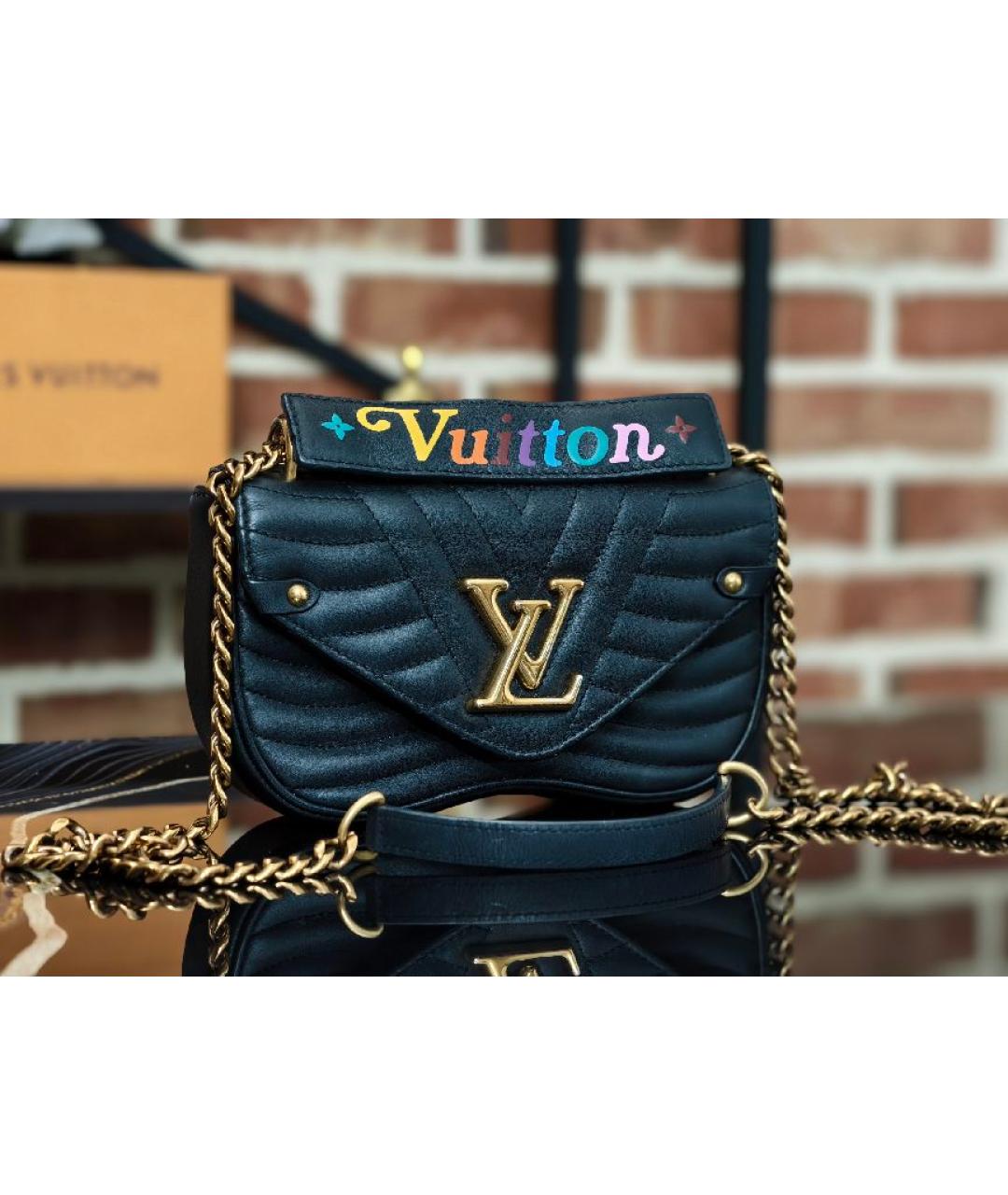 LOUIS VUITTON Черная кожаная сумка с короткими ручками, фото 2