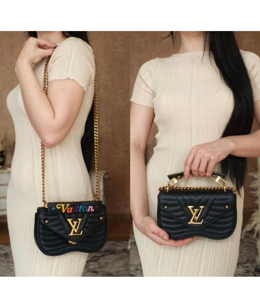 LOUIS VUITTON Черная кожаная сумка с короткими ручками, фото 6