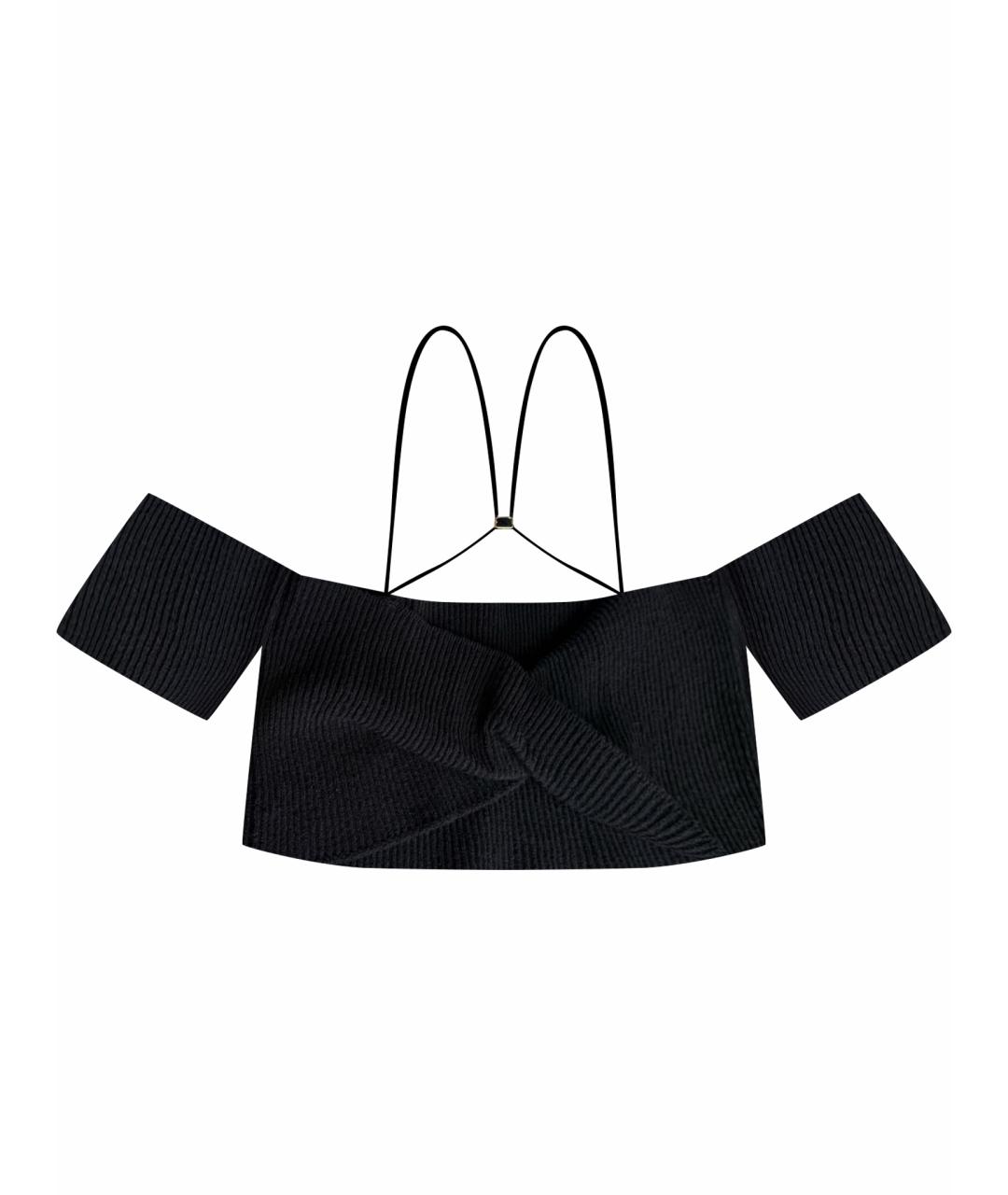 JACQUEMUS Черная хлопковая майка, фото 1