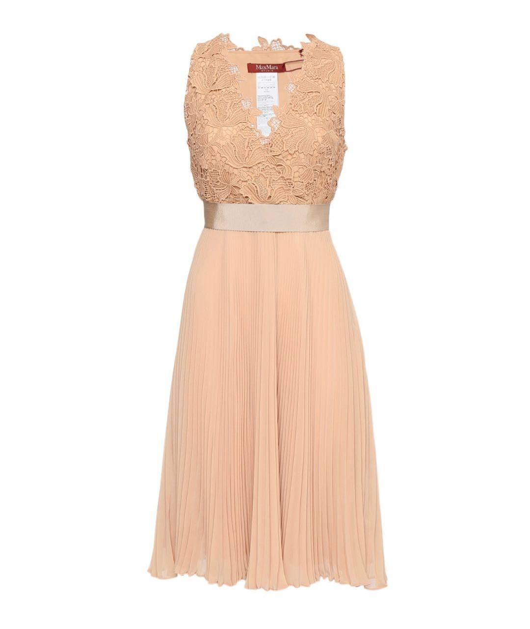 MAX MARA Бежевое ацетатное вечернее платье, фото 8