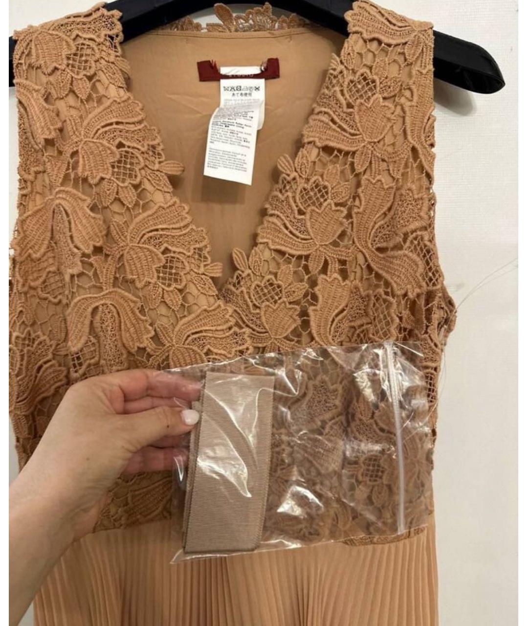 MAX MARA Бежевое ацетатное вечернее платье, фото 4