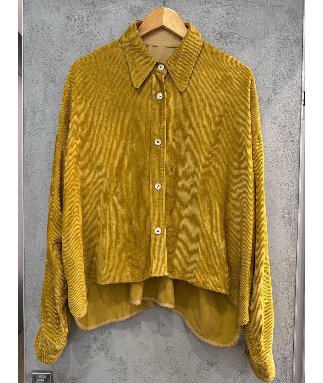 ISABEL MARANT Горчичная хлопковая рубашка, фото 7