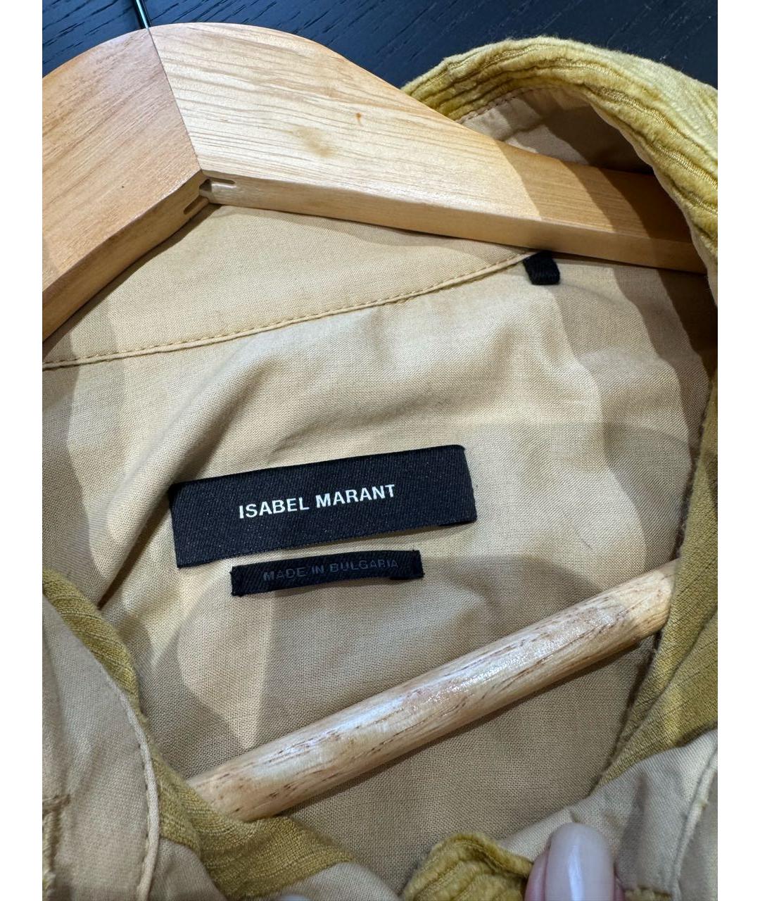 ISABEL MARANT Горчичная хлопковая рубашка, фото 4