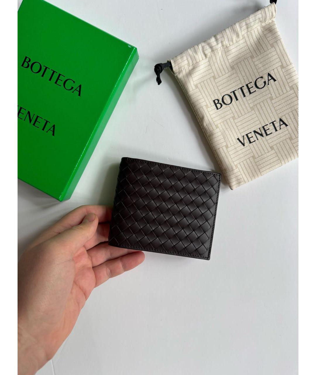 BOTTEGA VENETA Коричневый кожаный кошелек, фото 4