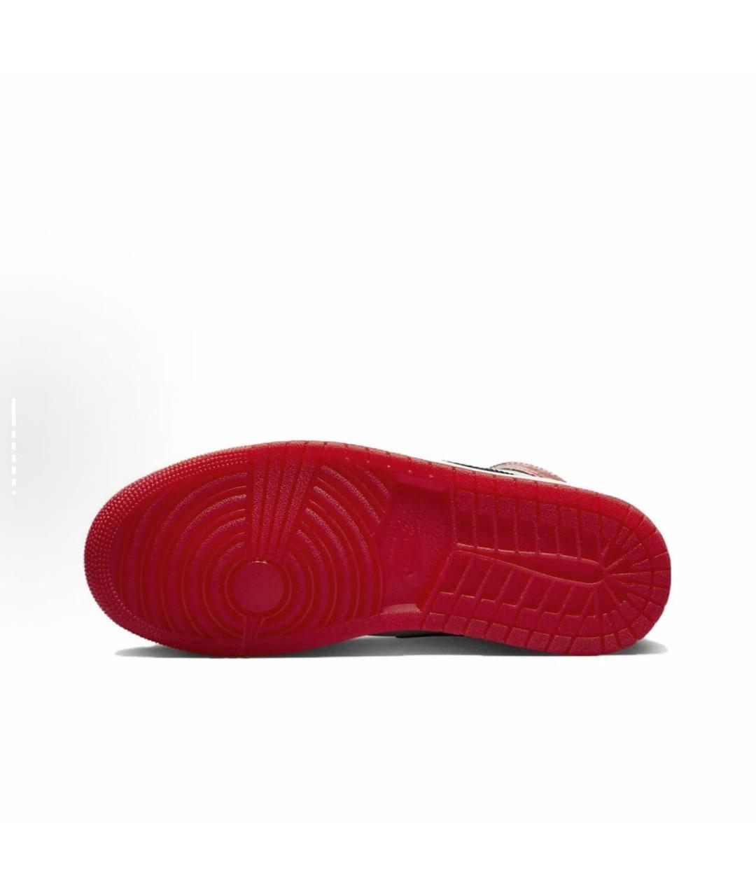 NIKE Красные кожаные высокие кроссовки / кеды, фото 6