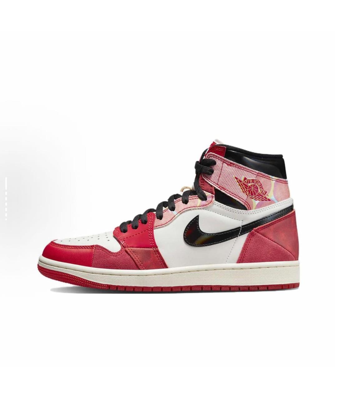 NIKE Красные кожаные высокие кроссовки / кеды, фото 2