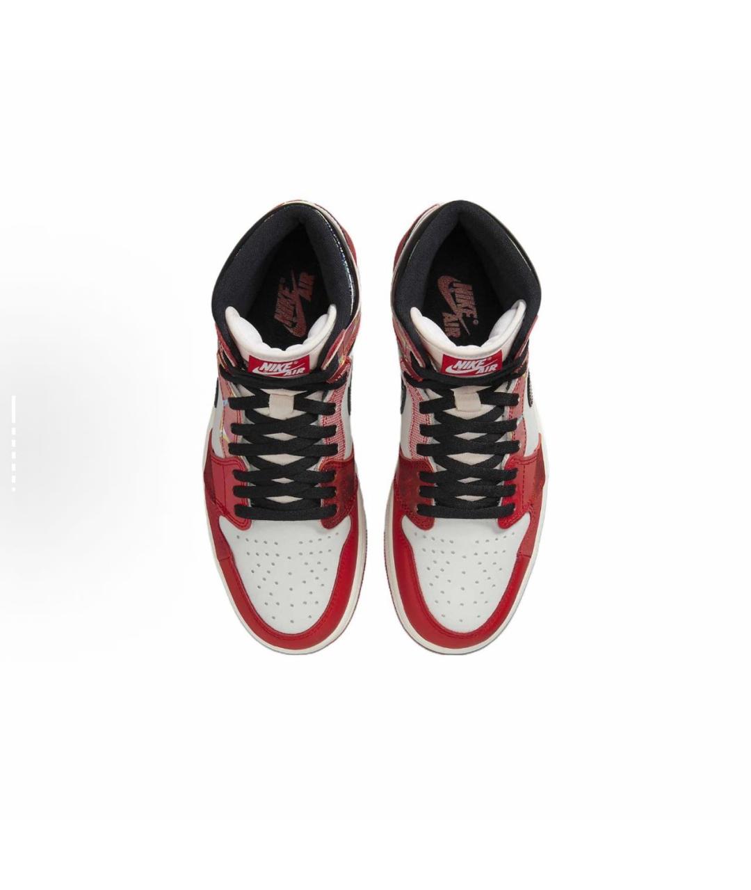 NIKE Красные кожаные высокие кроссовки / кеды, фото 4