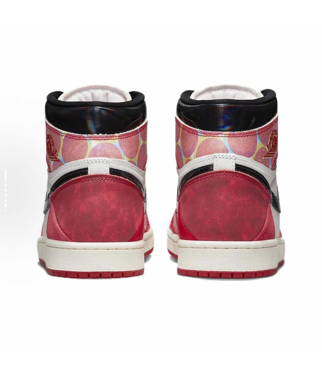 NIKE Красные кожаные высокие кроссовки / кеды, фото 5