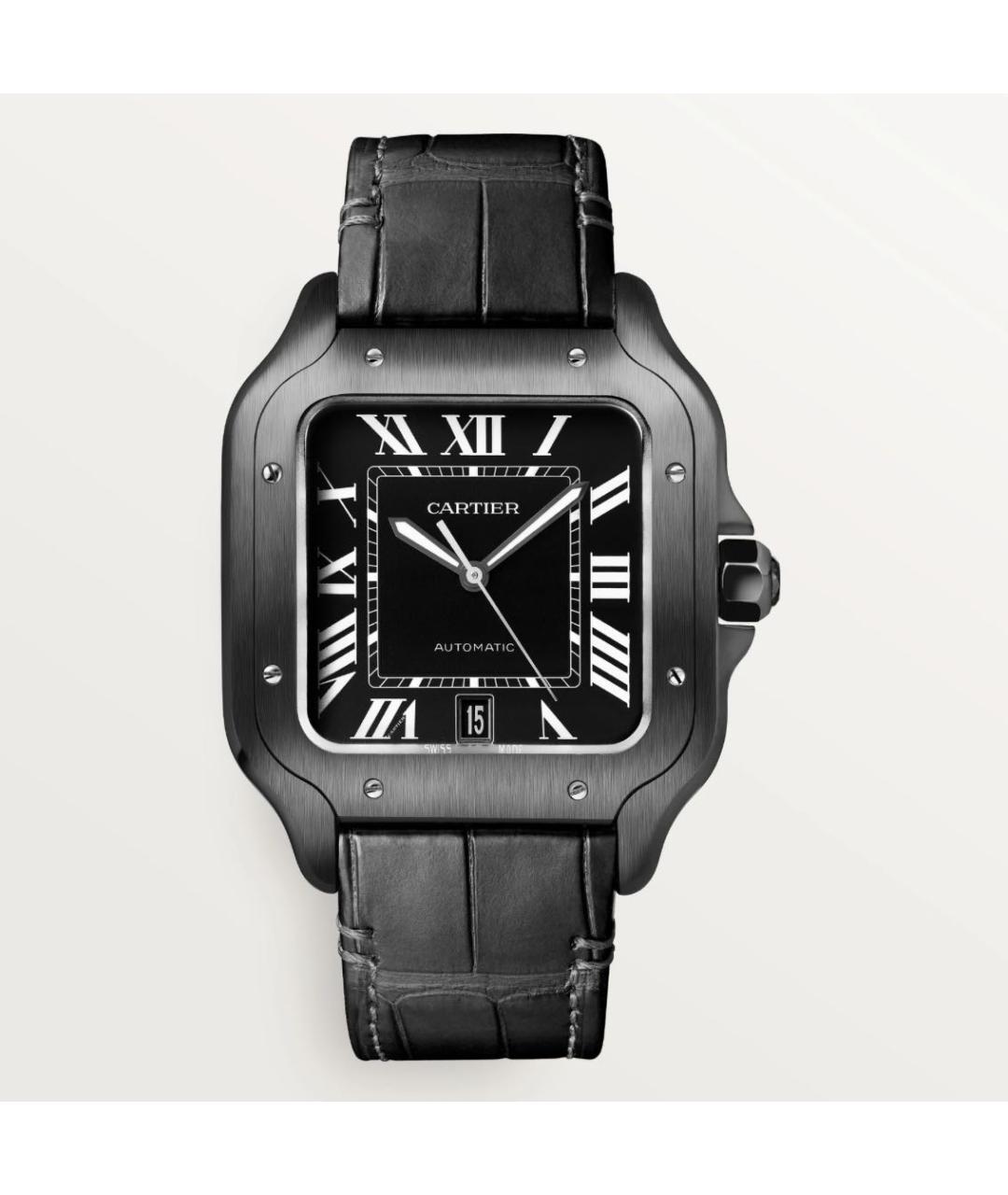 CARTIER Черные часы, фото 5