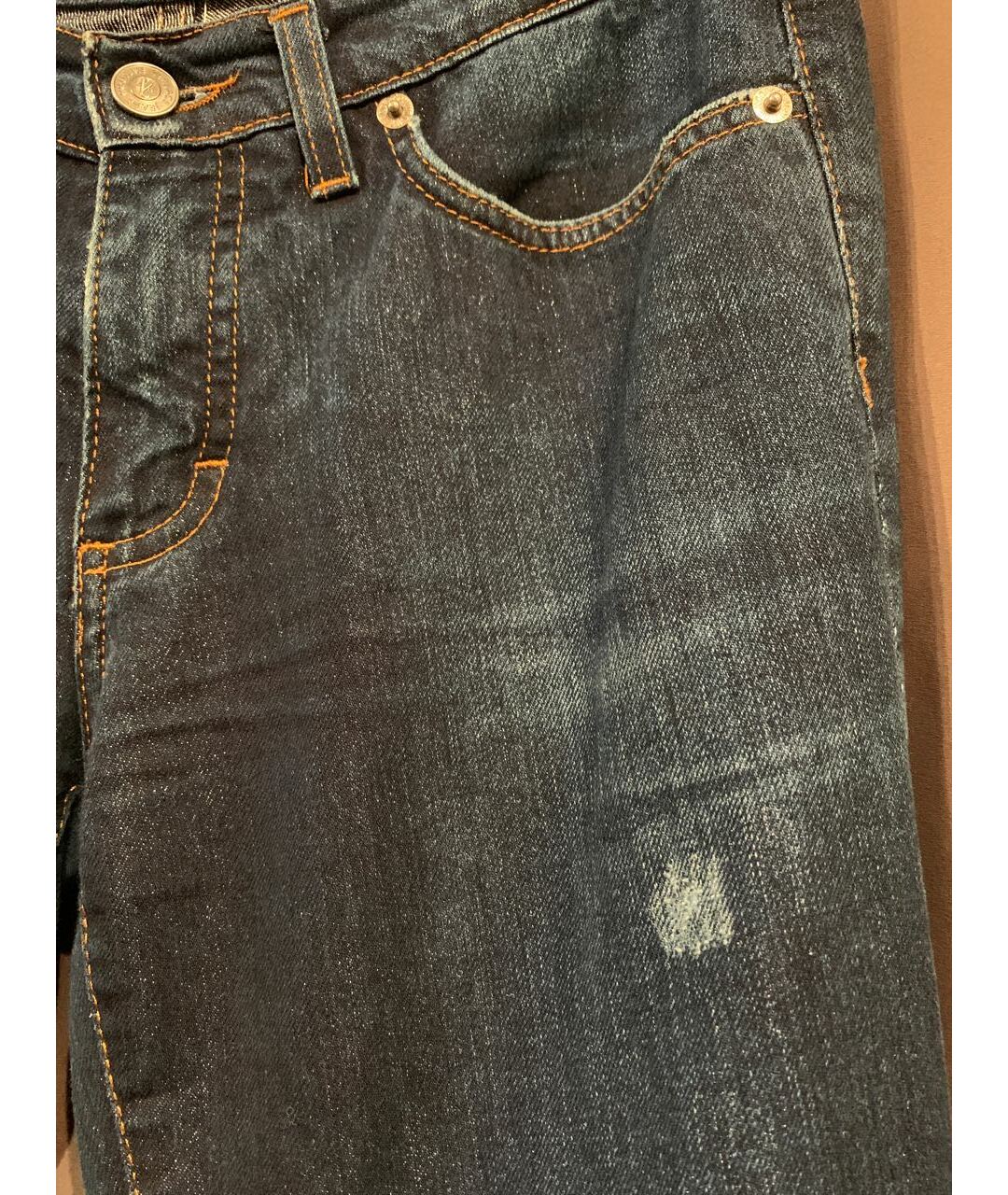 VERSACE JEANS COUTURE Синие хлопковые прямые джинсы, фото 2