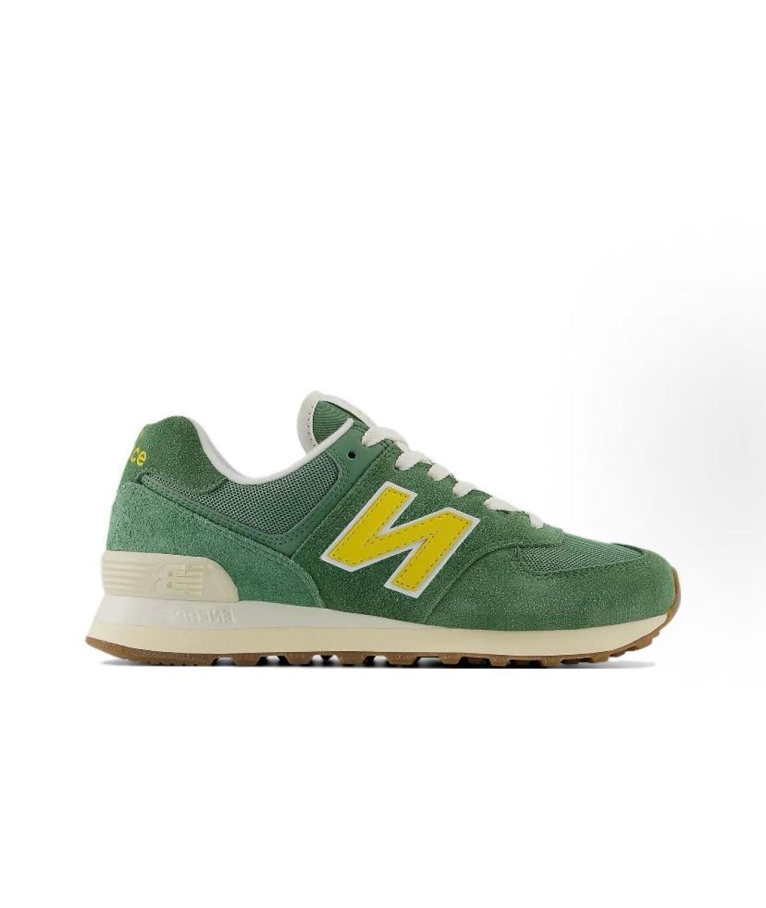 NEW BALANCE Зеленые замшевые низкие кроссовки / кеды, фото 6
