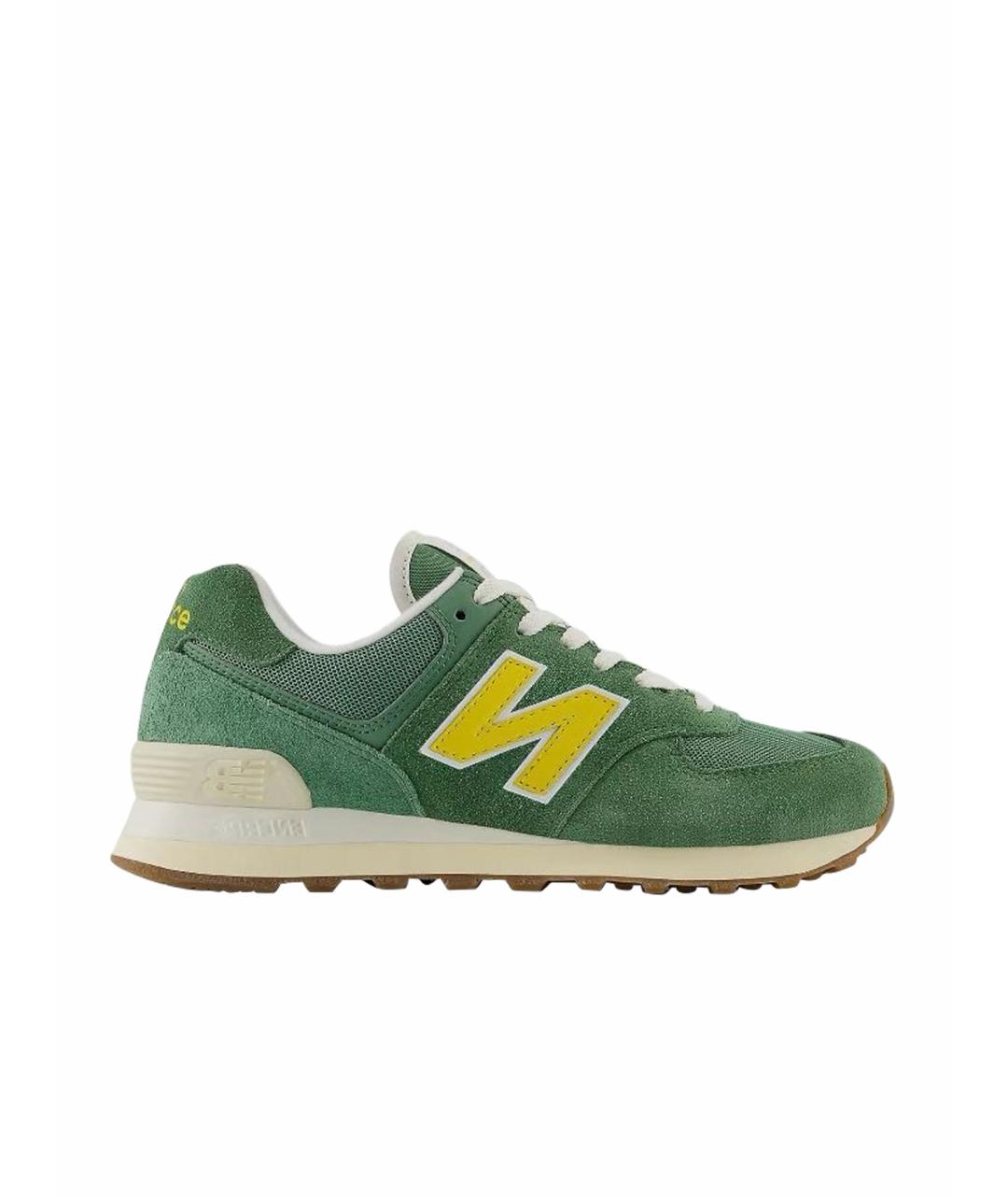 NEW BALANCE Зеленые замшевые низкие кроссовки / кеды, фото 1