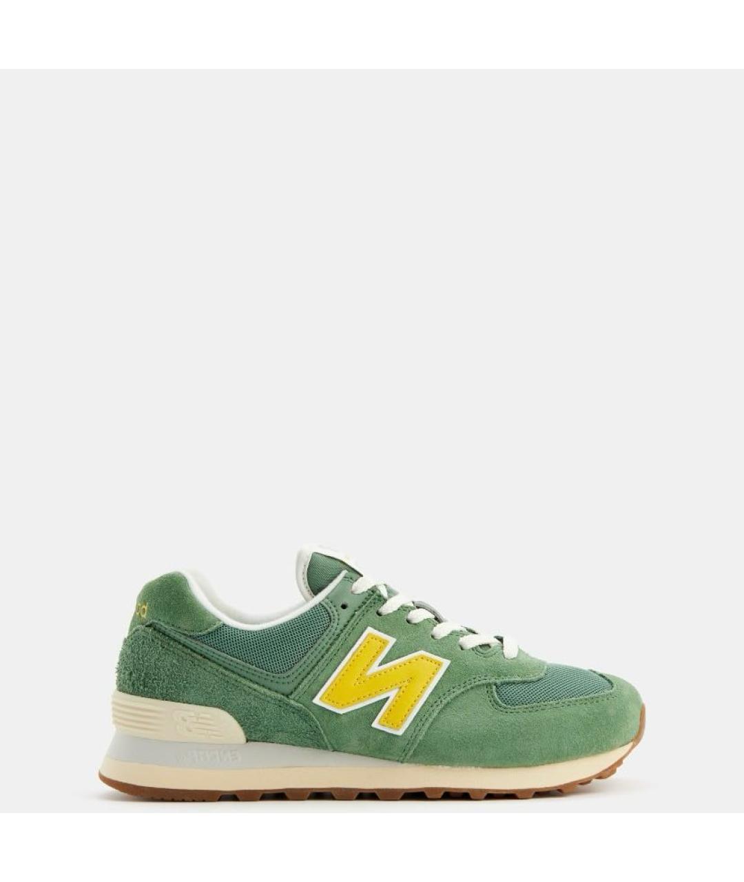 NEW BALANCE Зеленые замшевые низкие кроссовки / кеды, фото 2