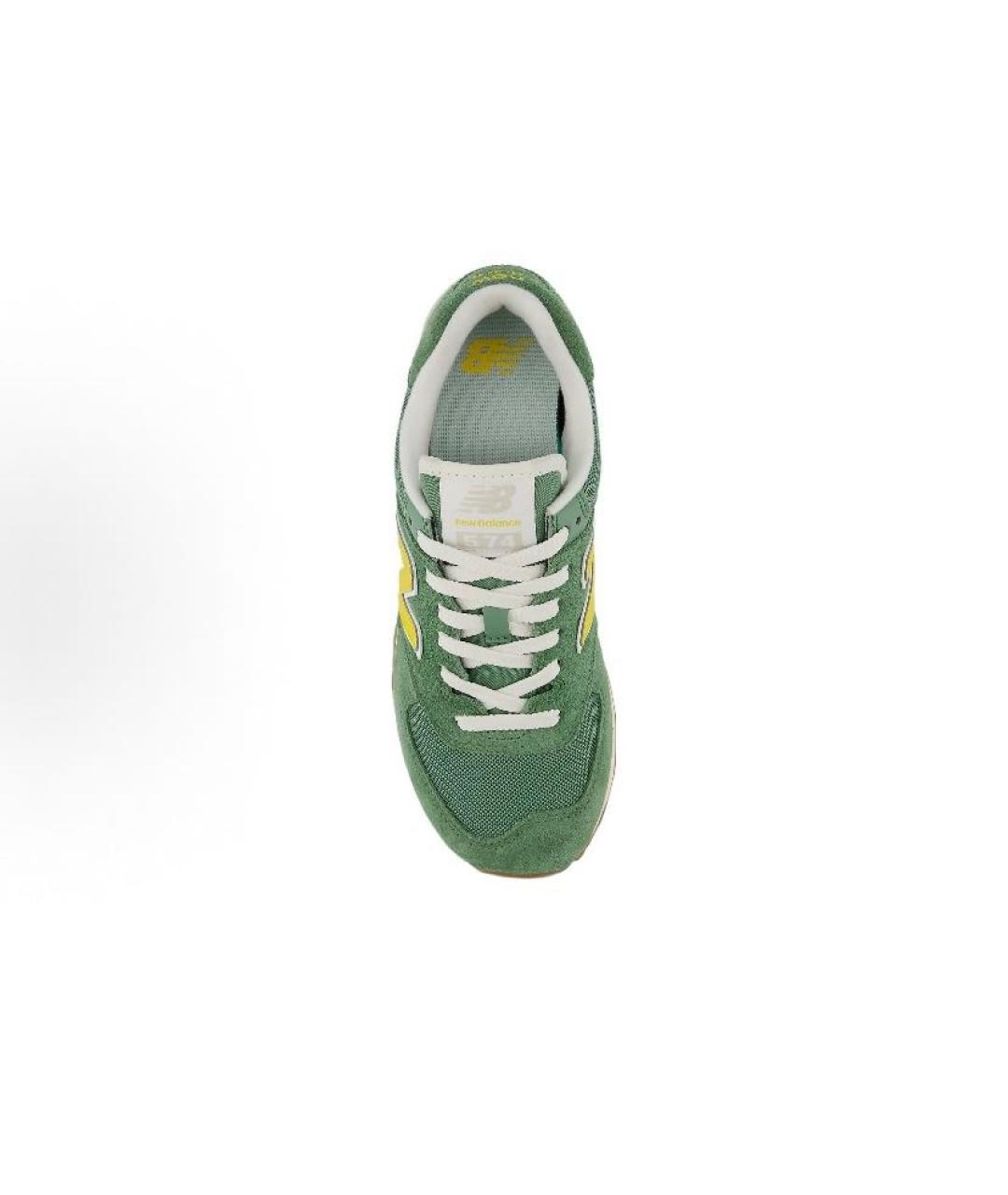 NEW BALANCE Зеленые замшевые низкие кроссовки / кеды, фото 4