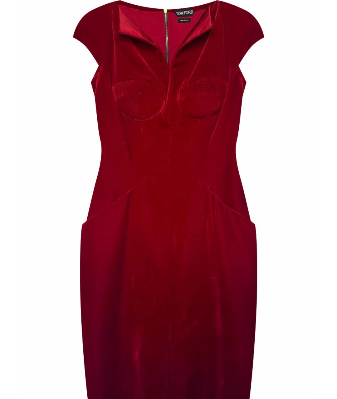 TOM FORD Красное бархатное вечернее платье, фото 1
