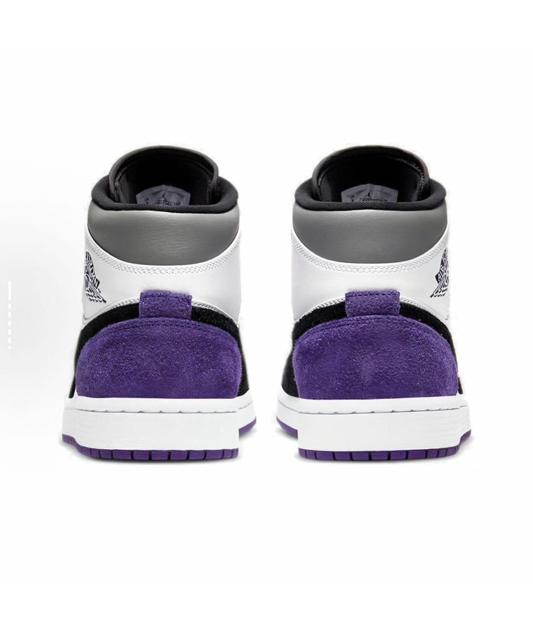 NIKE Фиолетовые кожаные высокие кроссовки / кеды, фото 5