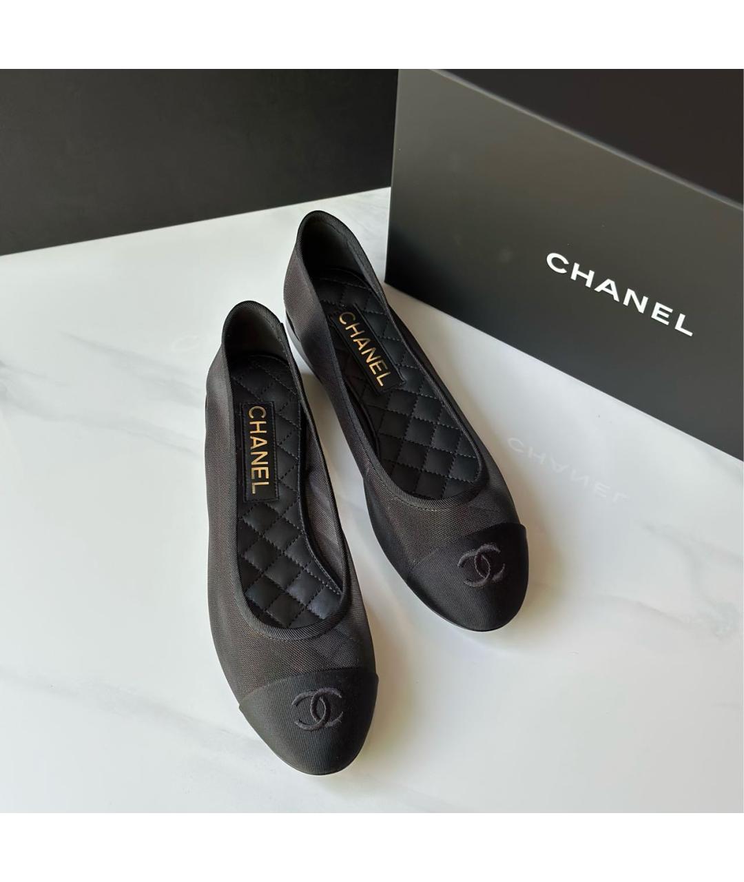 CHANEL Черные балетки, фото 6