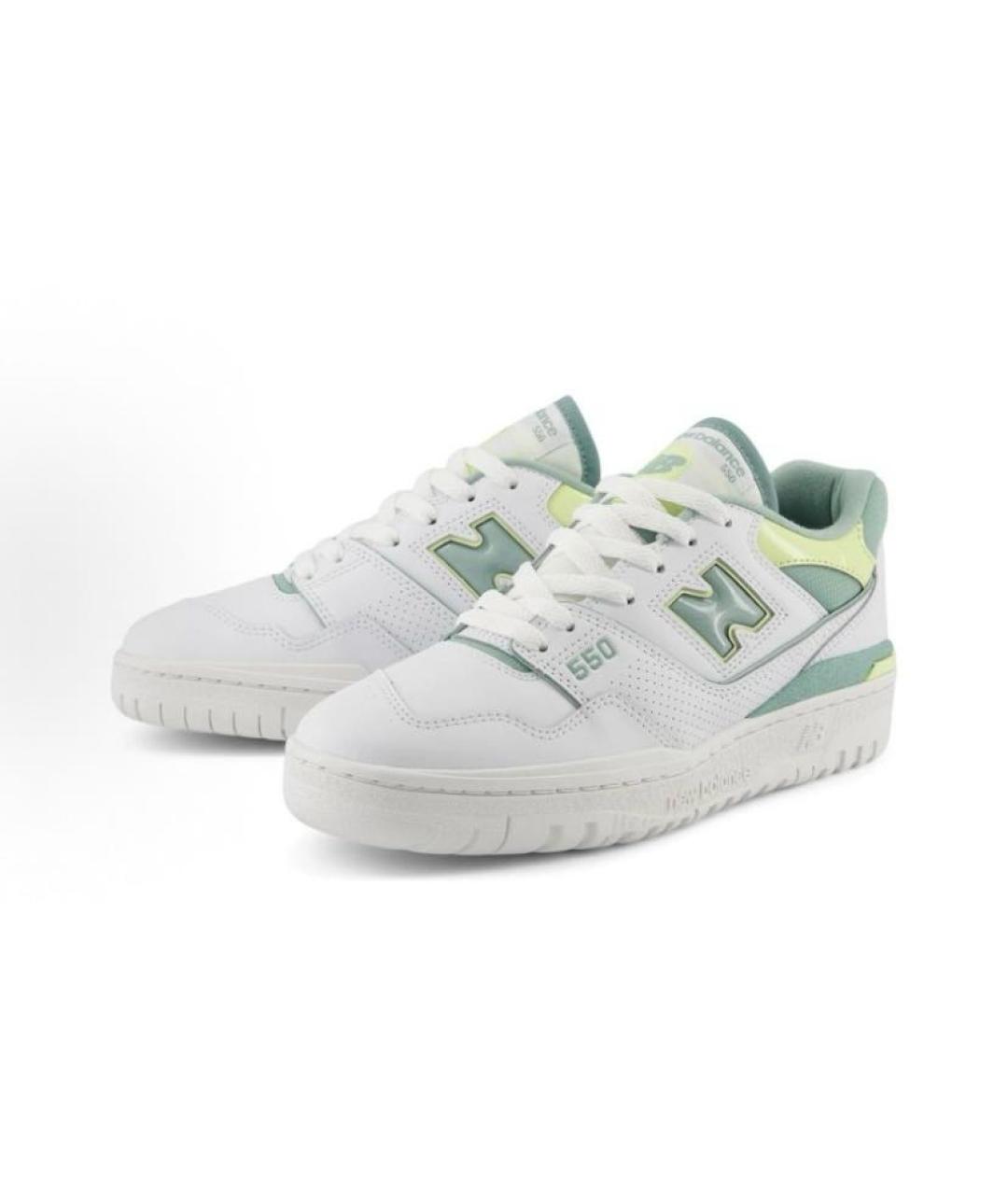 NEW BALANCE Белые кожаные низкие кроссовки / кеды, фото 3