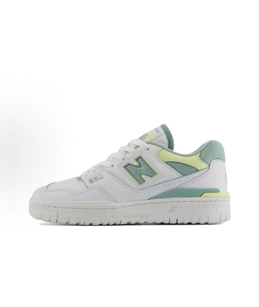NEW BALANCE Белые кожаные низкие кроссовки / кеды, фото 2