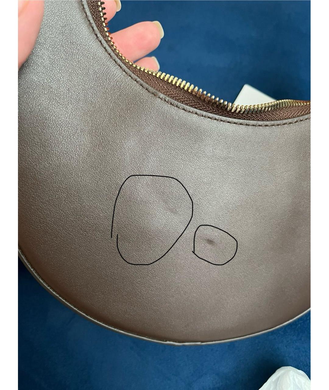 FURLA Коричневая кожаная сумка с короткими ручками, фото 7