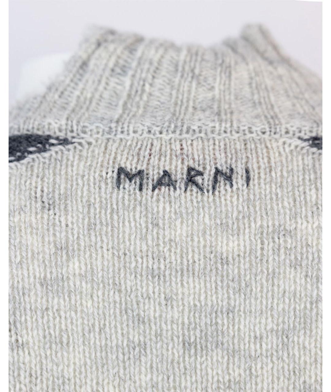 MARNI Серый шерстяной джемпер / свитер, фото 4