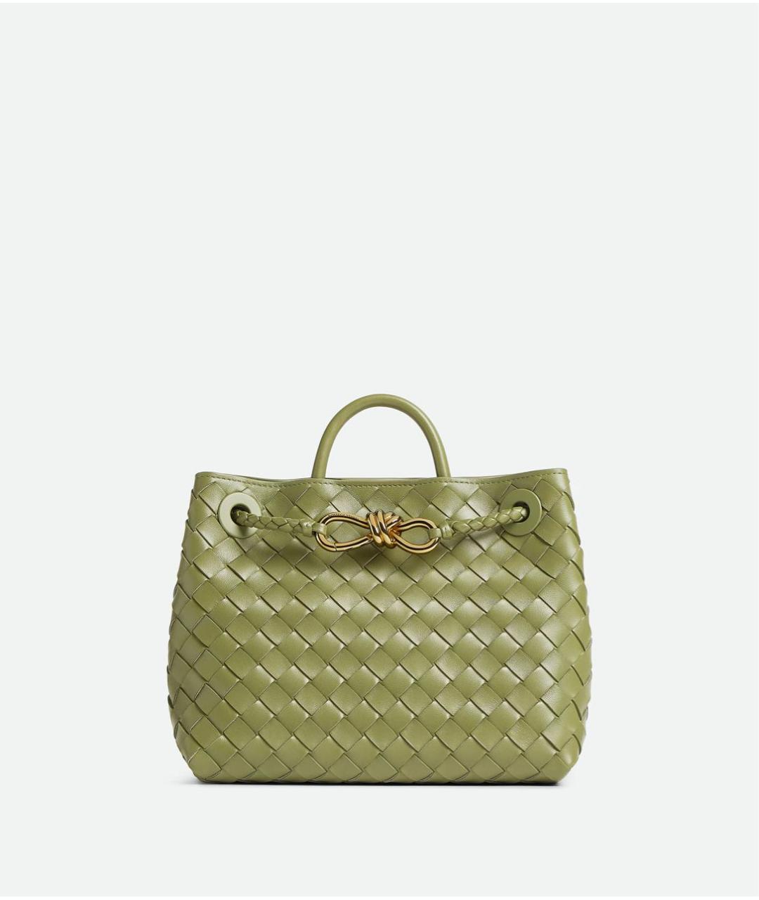 BOTTEGA VENETA Зеленая кожаная сумка с короткими ручками, фото 1