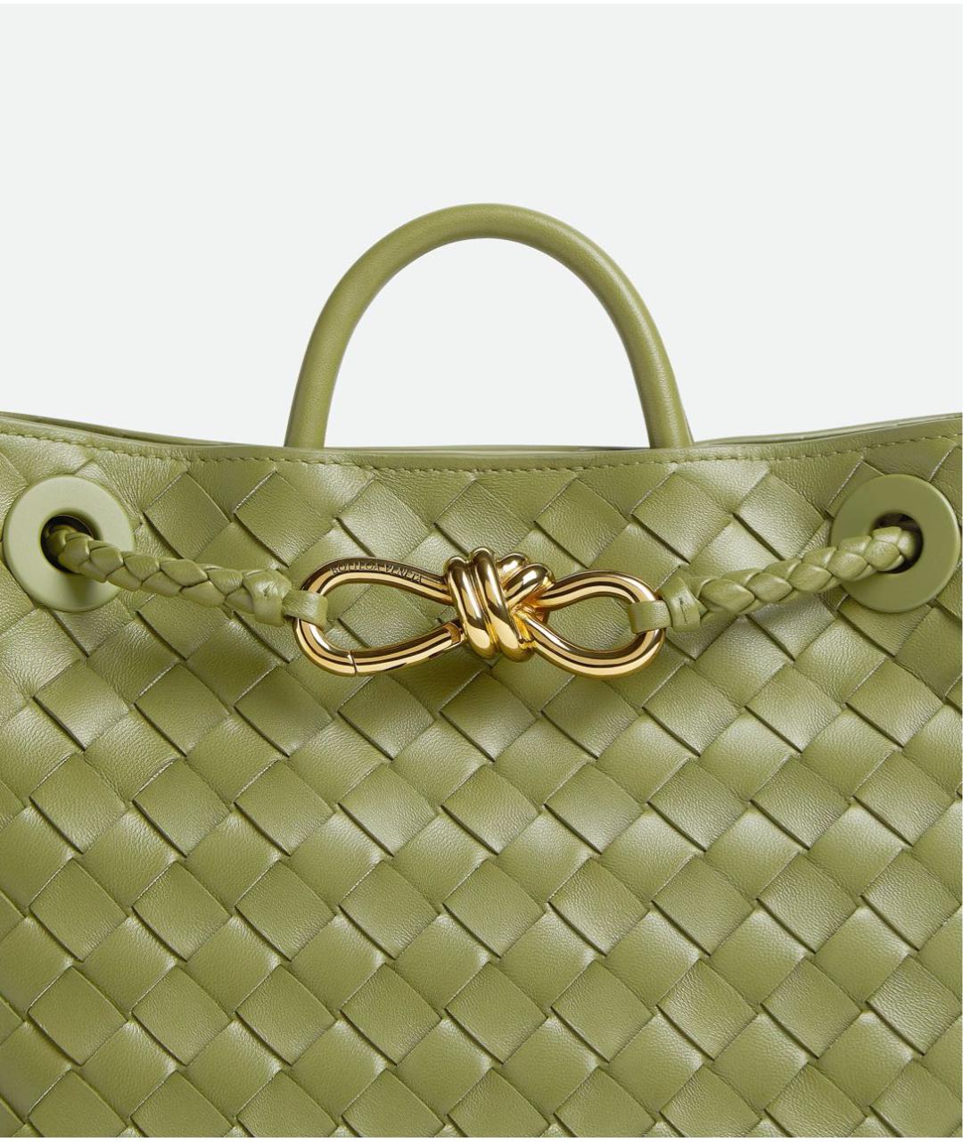 BOTTEGA VENETA Зеленая кожаная сумка с короткими ручками, фото 4