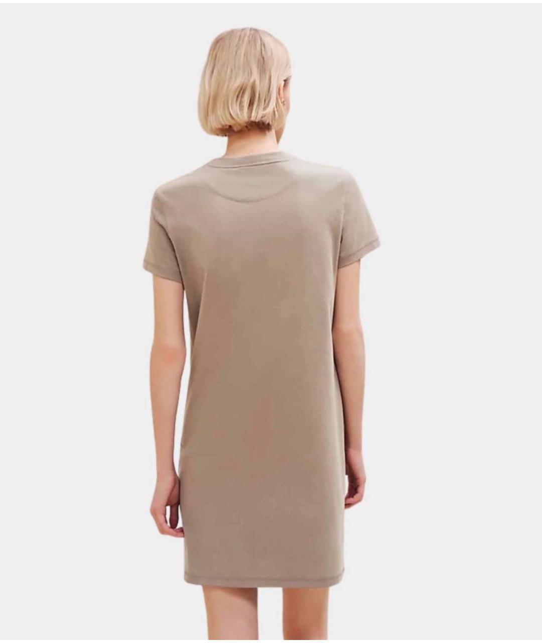 HERMES Хаки хлопковое повседневное платье, фото 5