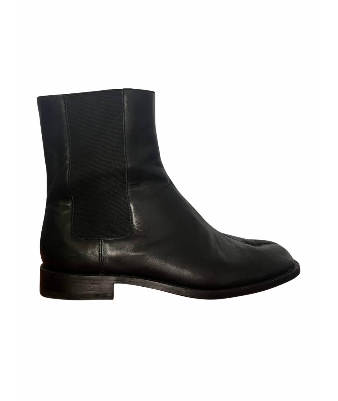 MAISON MARGIELA Черные кожаные высокие ботинки, фото 1