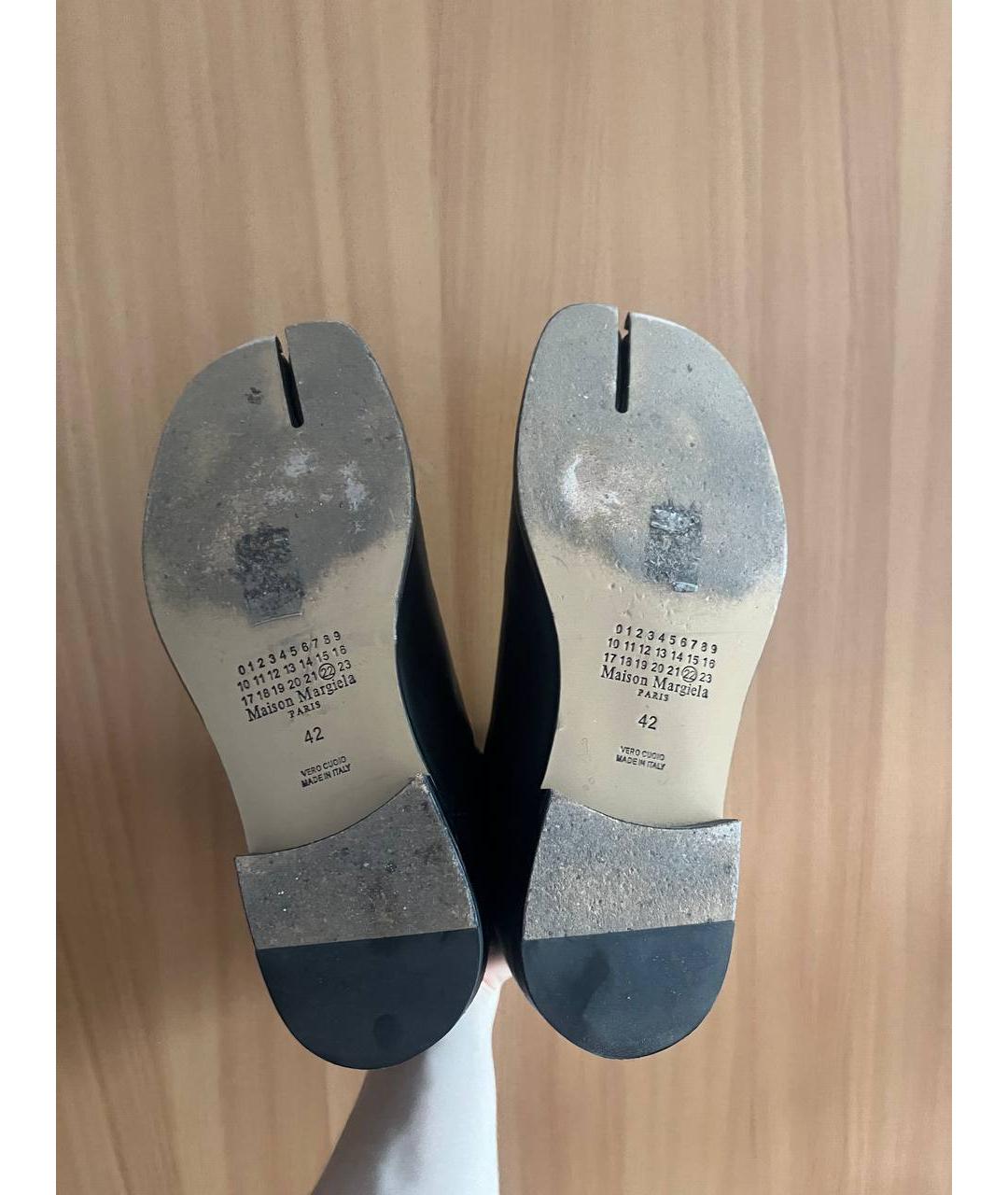 MAISON MARGIELA Черные кожаные высокие ботинки, фото 5