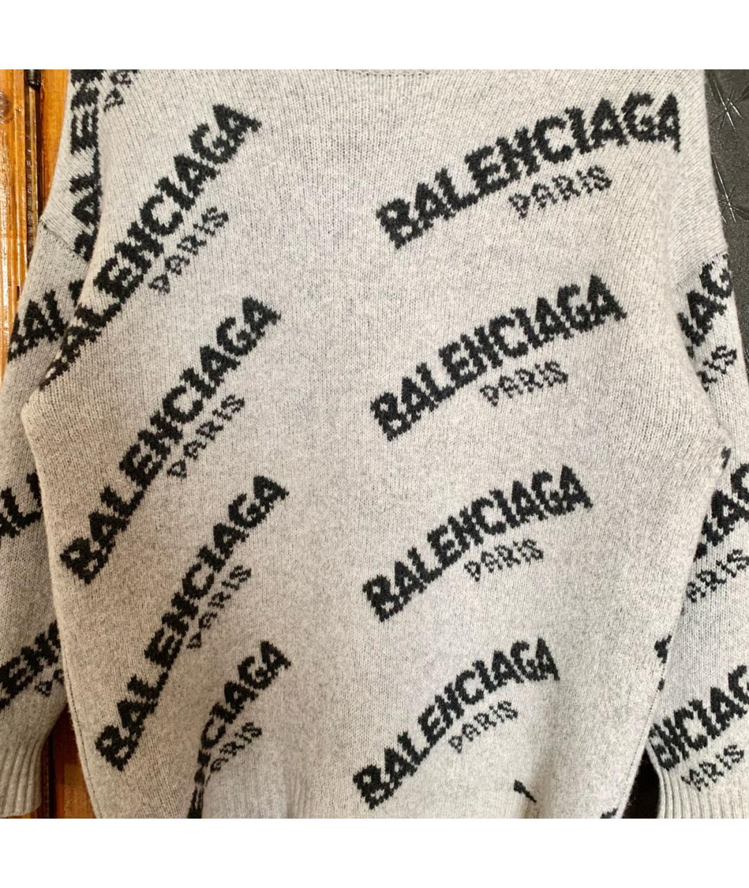 BALENCIAGA Серый шерстяной джемпер / свитер, фото 3