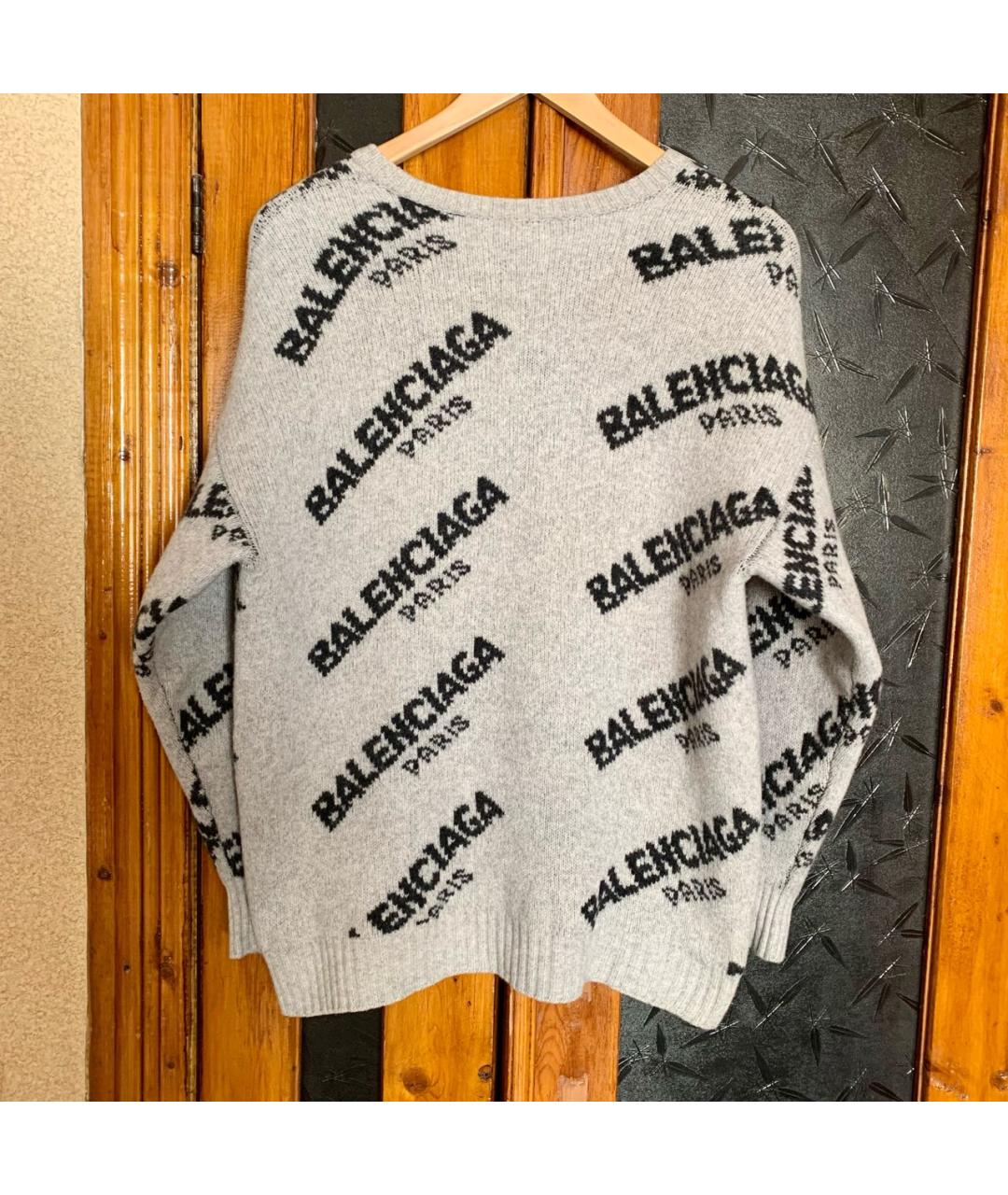 BALENCIAGA Серый шерстяной джемпер / свитер, фото 2