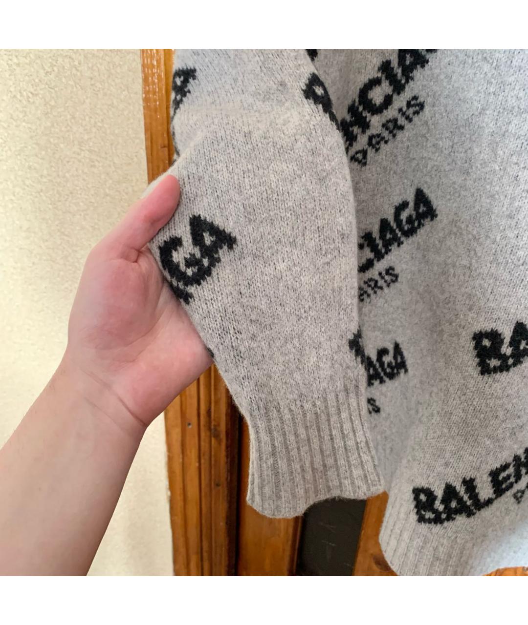 BALENCIAGA Серый шерстяной джемпер / свитер, фото 4