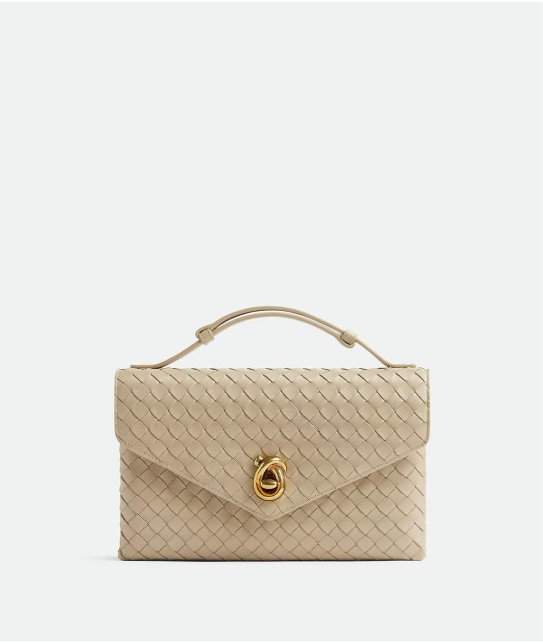 BOTTEGA VENETA Бежевая кожаная сумка с короткими ручками, фото 1