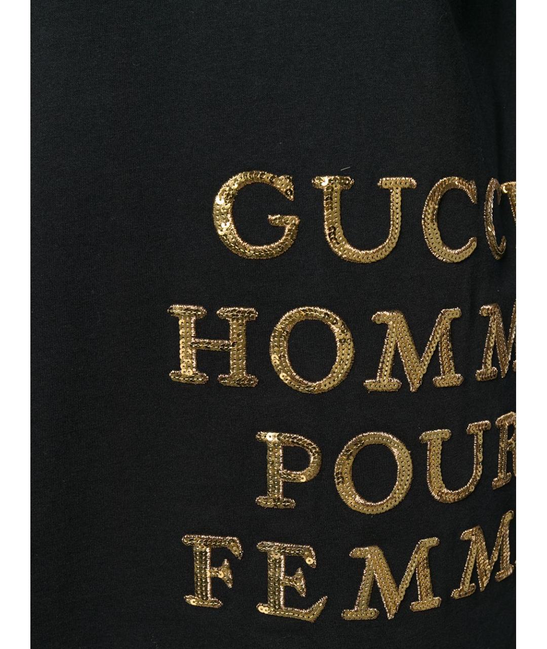 GUCCI Черная хлопковая футболка, фото 5