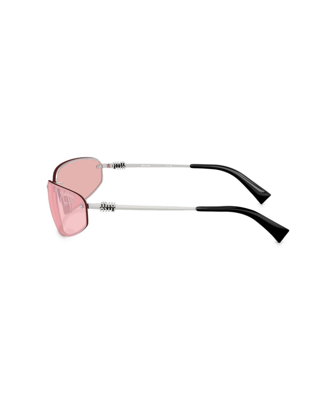 MIU MIU Розовые металлические солнцезащитные очки, фото 3