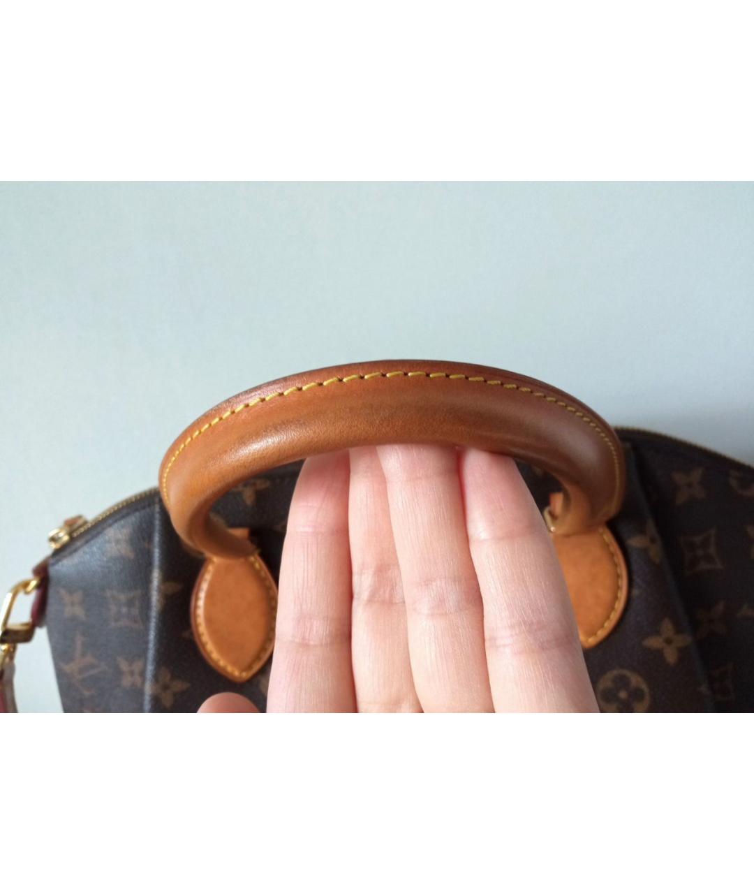 LOUIS VUITTON Коричневая кожаная сумка тоут, фото 6