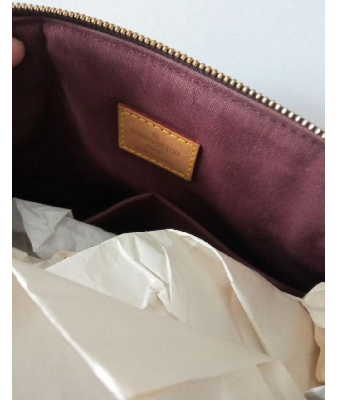 LOUIS VUITTON Коричневая кожаная сумка тоут, фото 4