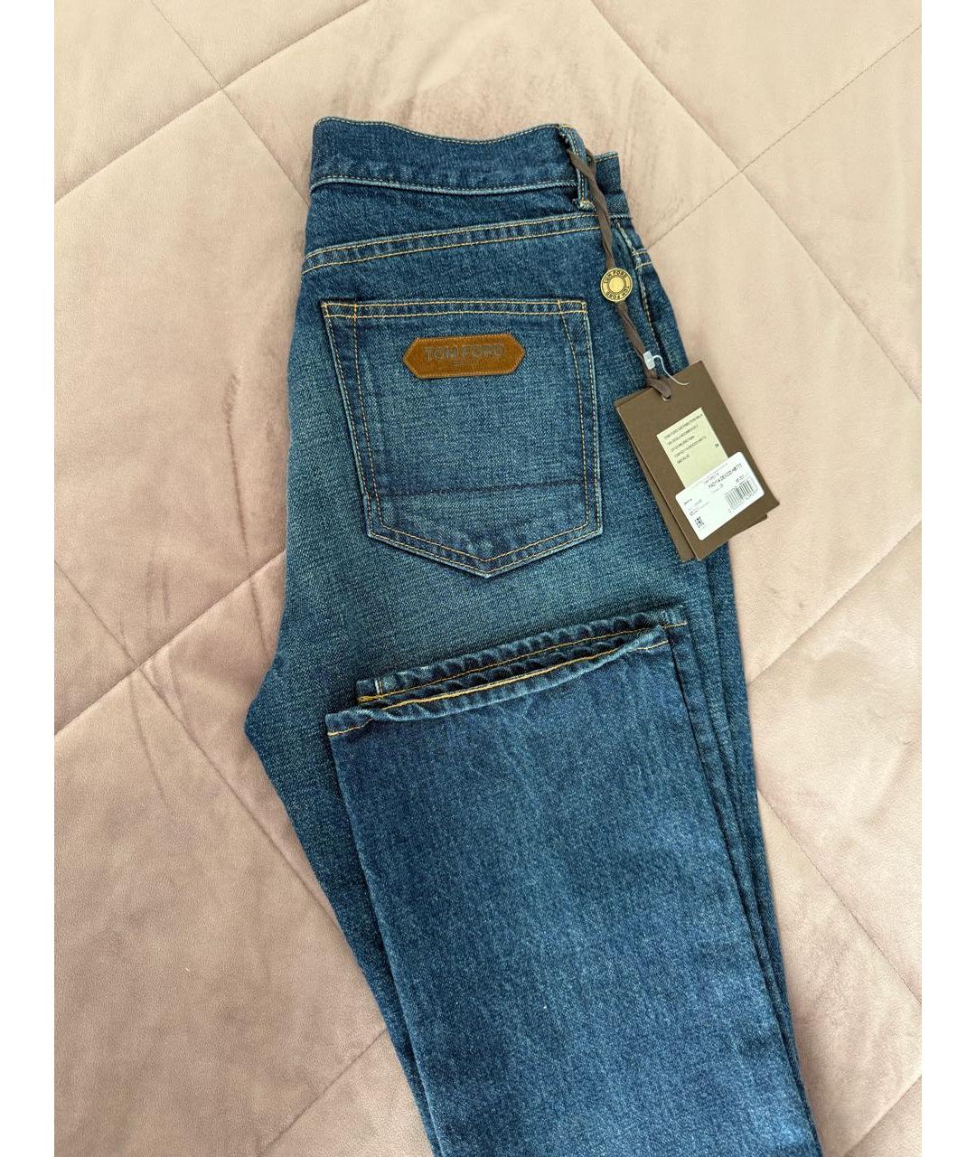 TOM FORD Синие хлопковые прямые джинсы, фото 3